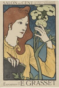 Eugène Grasset, Salon des Cent, cm. 61X41, litografia a colori e inchiostro oro su carta, 1894