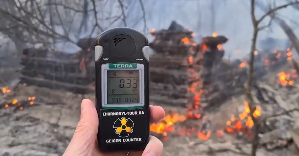 Incendio vicino la centrale di Chernobyl