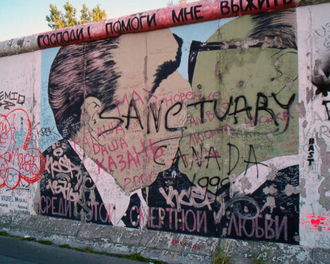 Immagine del, Muro di Berlino nella East Side Gallery Graffiti