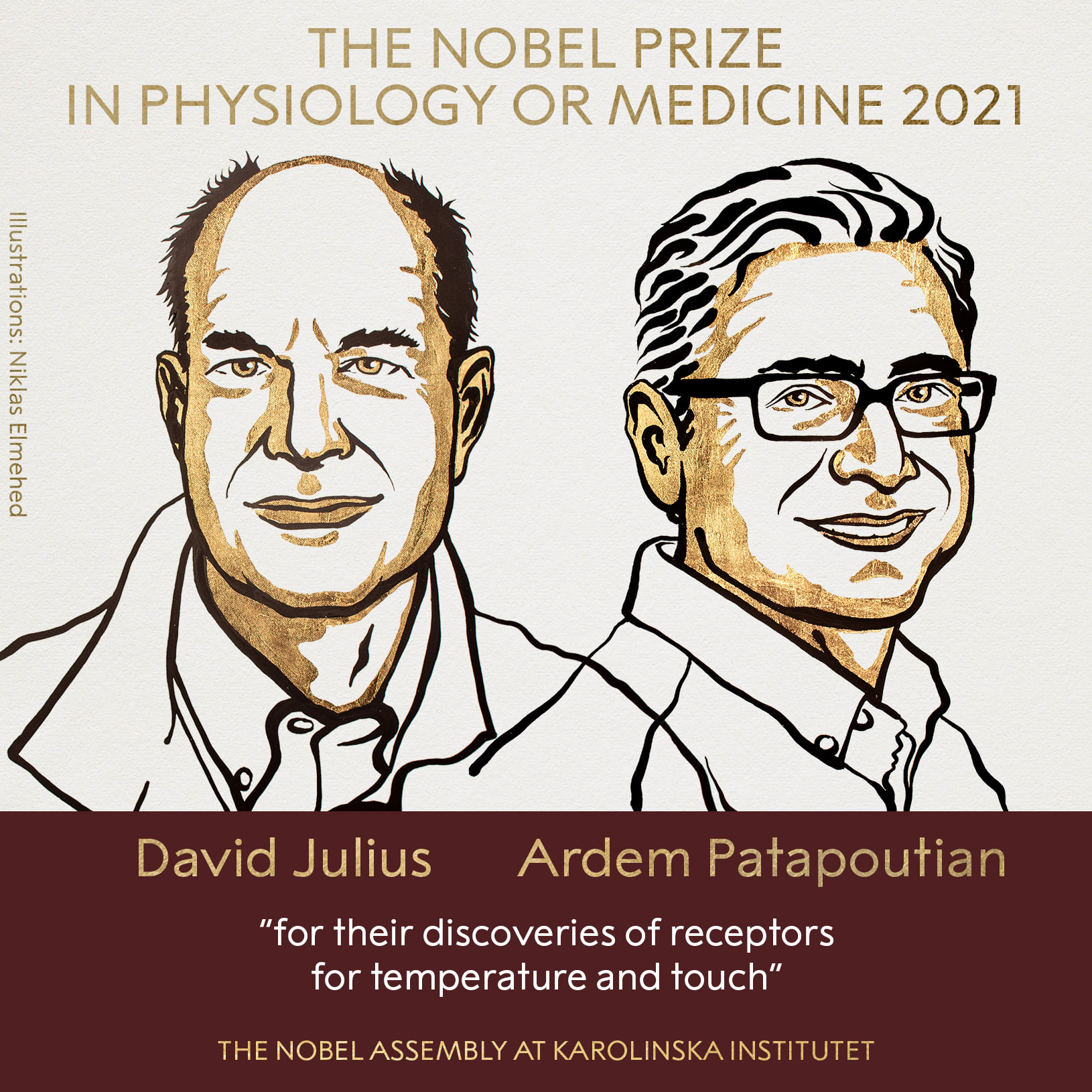 I due vincitori del Nobel per la Medicina 2021, David Julius e Ardem Patapoutian