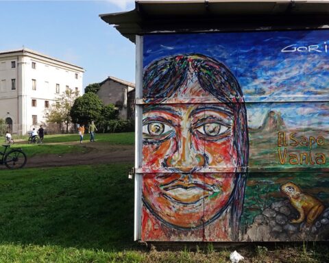 Alla Pineta Sacchetti di Roma, nei pressi della Casa del Parco. Un murale realizzato da Carlo Gori, nel quale racconta la storia di Vania Mancini e di “el sapo” Vania