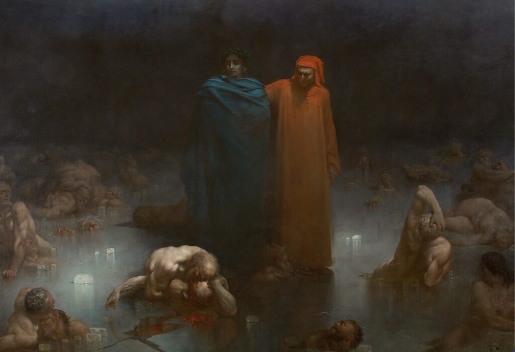 La tela di quattro metri di Gustave Doré "Virgilio e Dante nel IX girone dell’Inferno"