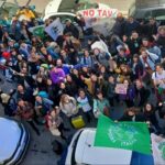 Un'immagine dall'alto degli attivisti di Fridays for future