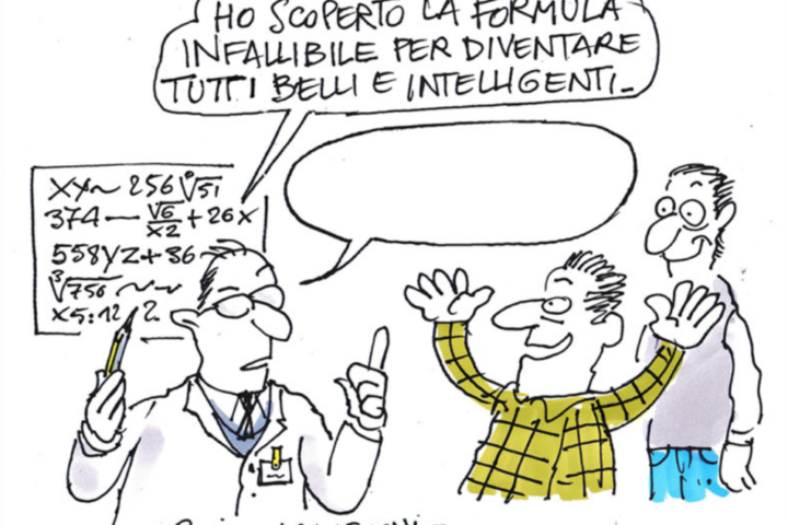 La prima vignetta di Stefano Disegni per il Forum DD: il tema centrale è l'accesso alla conoscenza