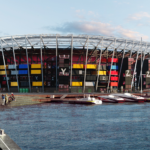 Lo Stadio 974 in Qatar in prossimità del porto di Doha