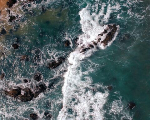 Una porzione di oceano visto dall'alto