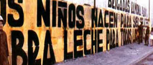 Mural per il mezzo litro di latte (una delle misure fondamentali del governo di Salvador Allende)