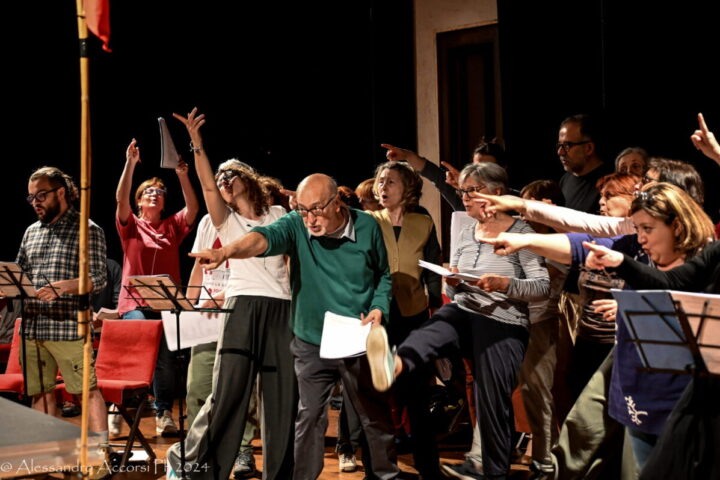 Un'immagine delle prove di "Benvenuti a Mahagonny" del Teatro delle Ariette (Foto: A. Accorsi)