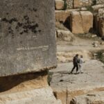 Le rovine e il trilithon a Baalbek (Libano) in una scena di Architecton