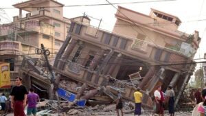 La distruzione provocata dal terremoto a Mandalay, Myanmar