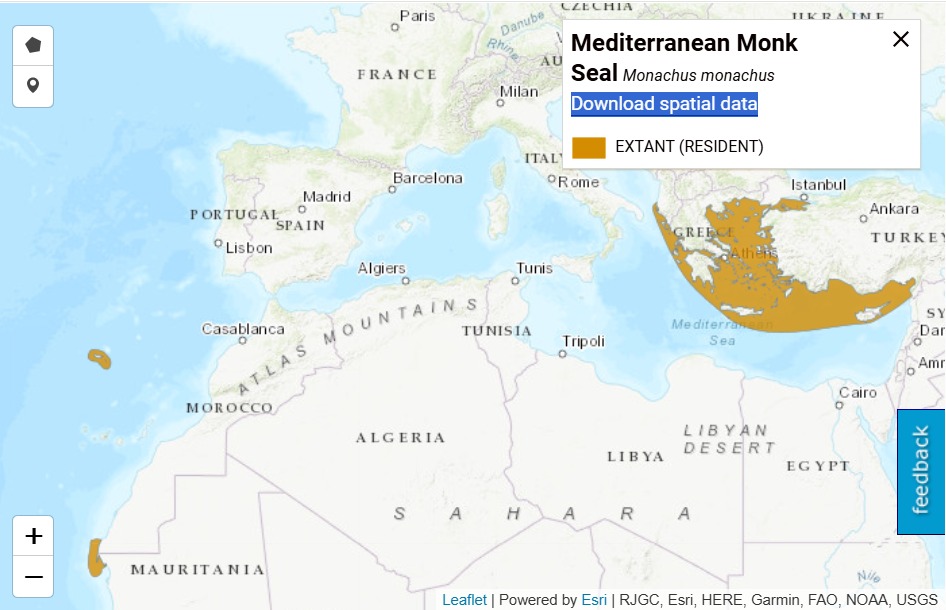 Areale di diffusione della Monachus monachus