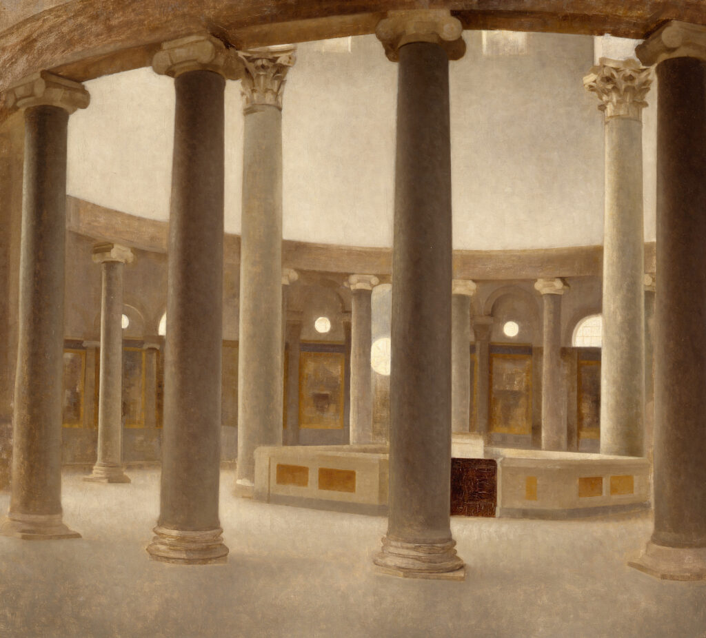 Vilhelm Hammershøi, "Interno della chiesa di Santo Stefano Rotondo a Roma", 1902. Odense,Kunstmuseum Brandts