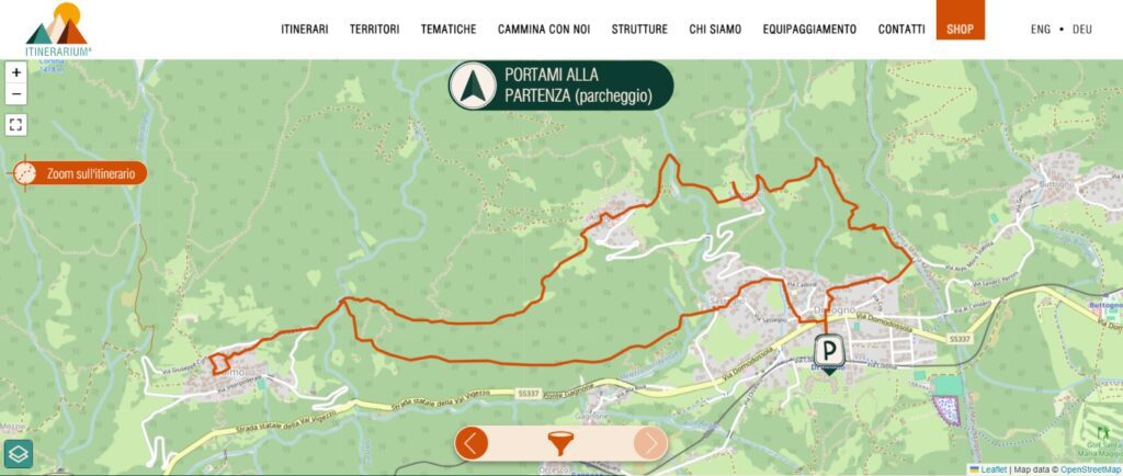 Le magie dell'Ossola con Itinerarium: un esempio di mappa