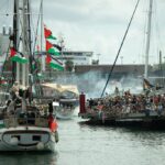 la Global Sumud Flotilla parte dal porto di Barcellona, 31 agosto 2025