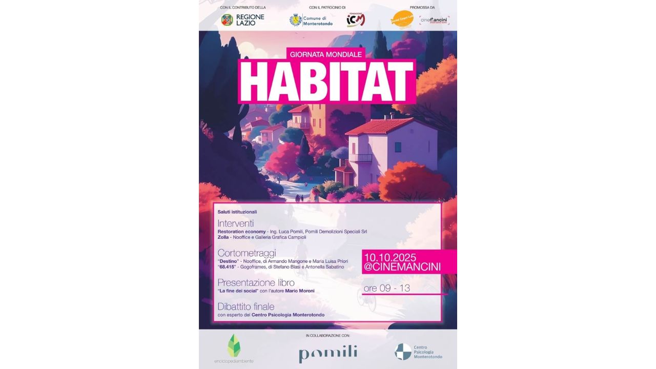 locandina degli eventi dedicati alla giornata dell'habitat (Monterotondo, ottobre 2025)
