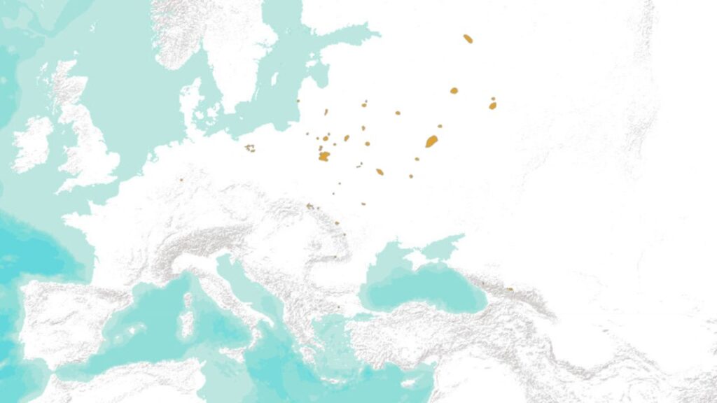 Bisonte in Europa: Mappa con la diffusione del bisonte in Europa