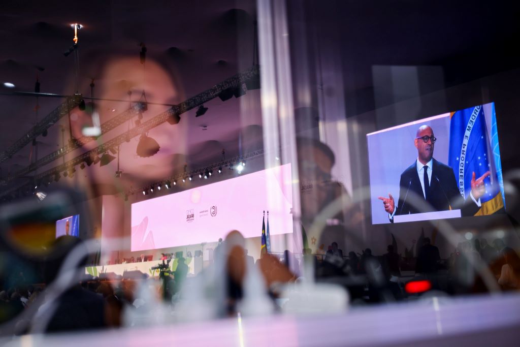 Il Segretario dell’Unfccc, Simon Stiell, durante la cerimonia di apertura della Cop30