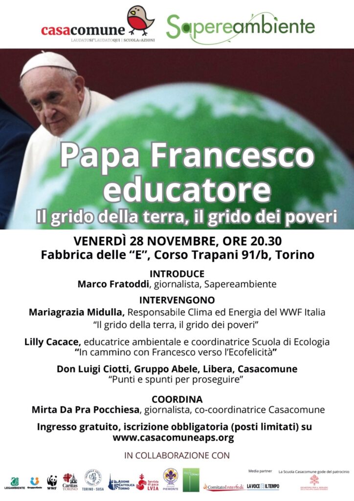 La locandina di papa Francesco educatore