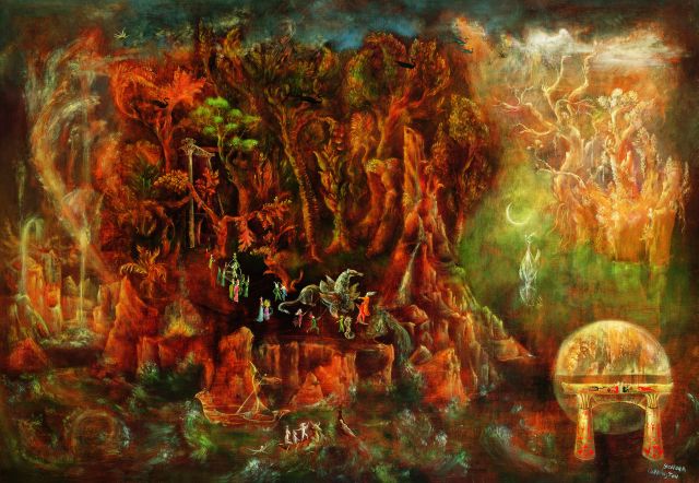Leonora Carrington, Orplied (1955; Colección Banco Nacional de México. Foto: © Estate of Leonora Carrington, by SIAE 2025)