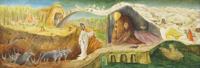 Leonora Carrington, The Elements, 1946, olio su tavola.