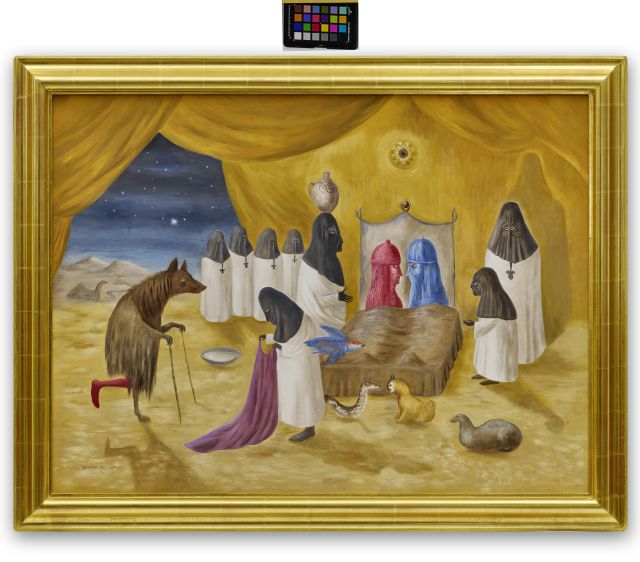 Leonora Carrington, The Lovers (1987; olio su tela, 76 x 103 cm; Mougins, FAMM - Female Artists of the Mougins Museum, The Levett Collection)