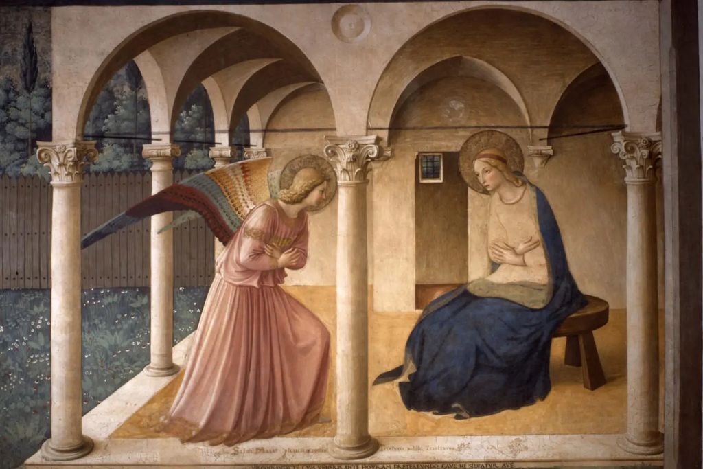 L'Annunciazione del Beato Angelico del corridoio Nord del convento di San Marco, a Firenze