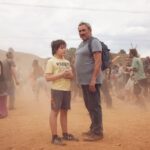 Bruno Núñez Arjona e Sergi López sul set di "Sirāt", regia di Óliver Laxe