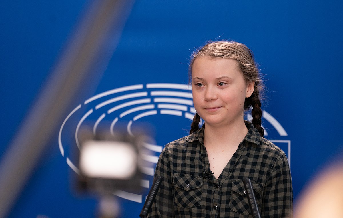 L'attivita Greta Thunberg nella sede del Parlamento europeo