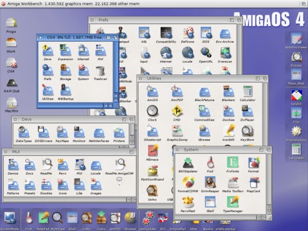 Workbench OS4, sistema operativo Amiga sviluppato dalla comunità anni dopo la fine della produzione dei computer