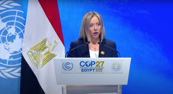 La presidente del Consiglio Giorgia Meloni alla Cop27