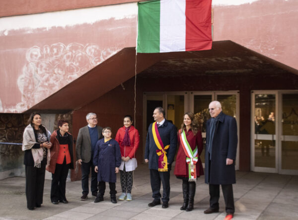 Un momento dell'inaugurazione delle aule didattiche 